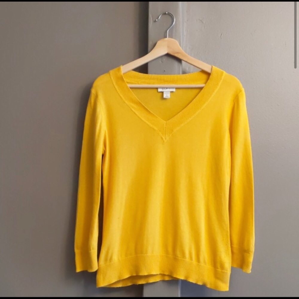 Ann Taylor LOFT mustard yellow long sleeve top